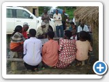 Project staff sensitizing communities about the project